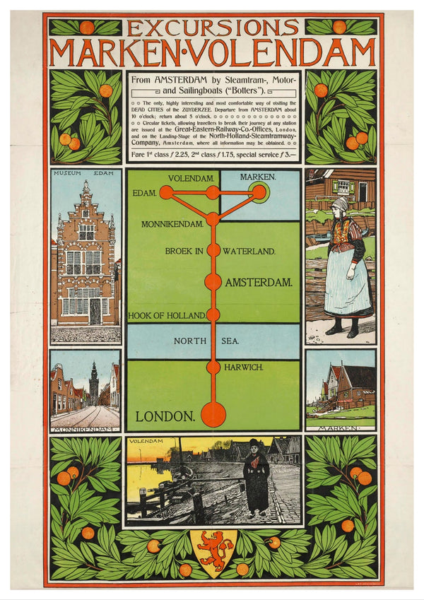 Vintage Travel Poster | Amsterdam to London Markets | Netherlands | London | Holland