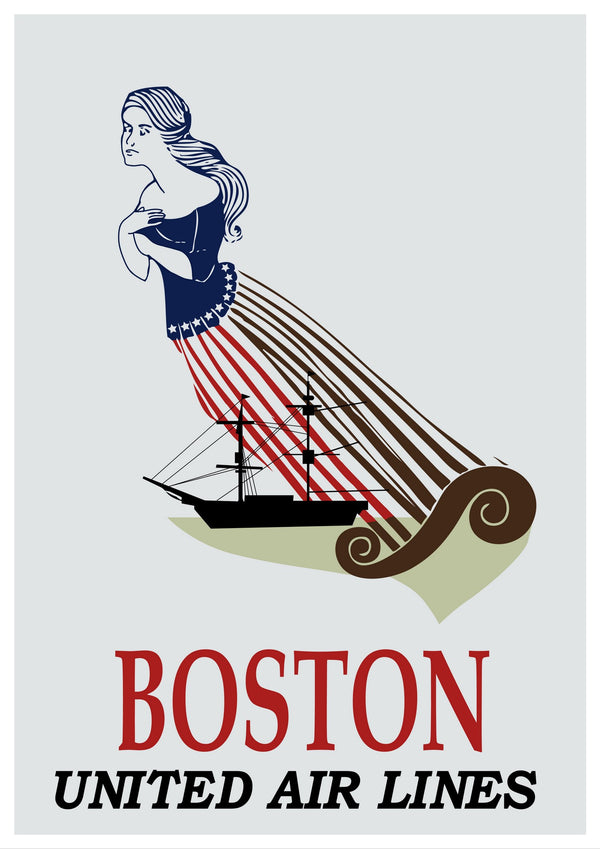 Vintage Travel Poster | Boston | Massachusetts | USA | Art Deco