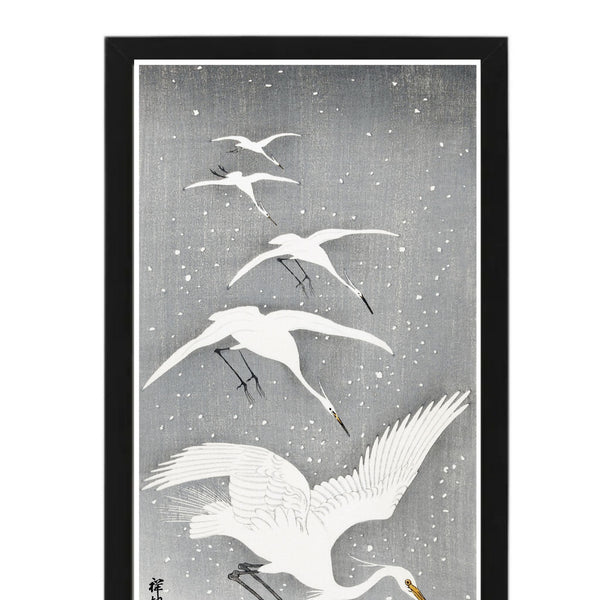 White Heron on tree | Japanese | Vintage Birds | Illustrations | Totalposter