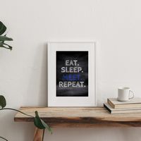 Eat sleep meet repeat  | Inspirational | Recovery | Totalposter