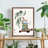 Vintage Illustration Japanese ikebana, willow and peonies in dragon pot | Home Decor | Totalposter