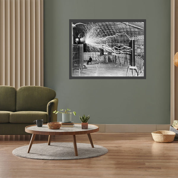 Nikolai Tesla and his equipment 1899 | Home Decor Posters | Totalposter