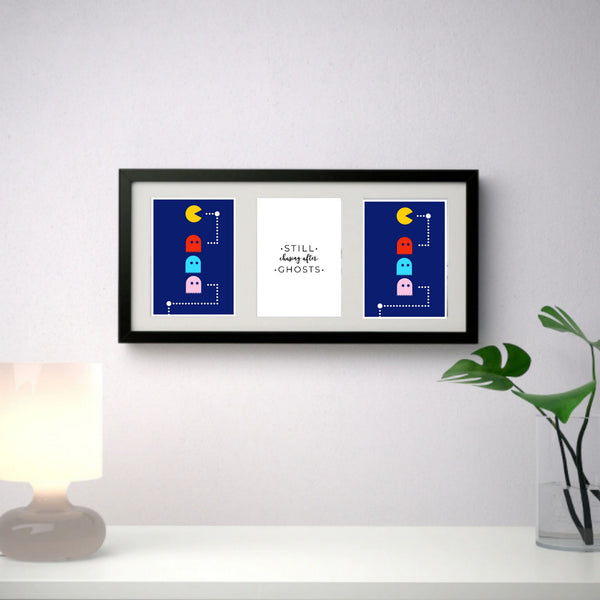 Still Chasing after Ghosts - Pacman pack of 3 prints contemporary word art | Home Decor | Totalposter