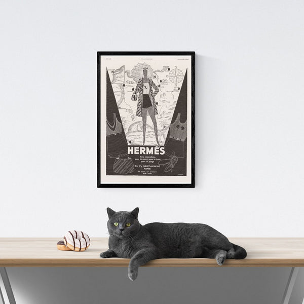 Impresión/póster publicitario de Hermes de la década de 1930 | Decoración del hogar | cartel total