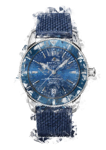 Breitling Superocean Heritage 2 Blue Dial | Watch Art Poster