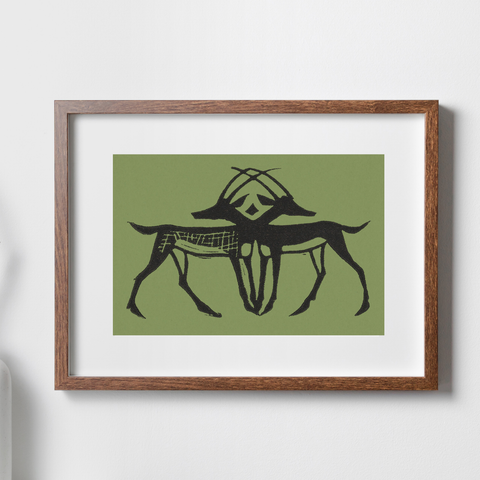 Gerrit Willem Dijsselhof impresiones de arte vintage - 2 antílopes | Decoración del hogar | cartel total 