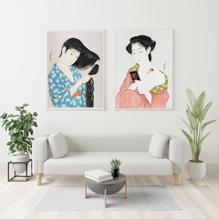 Vintage Japanese Ladies double  print set  | Japanese | Totalposter