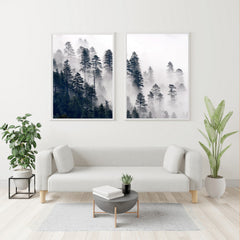 Misty woodland double  print set  | Inspirational | Totalposter