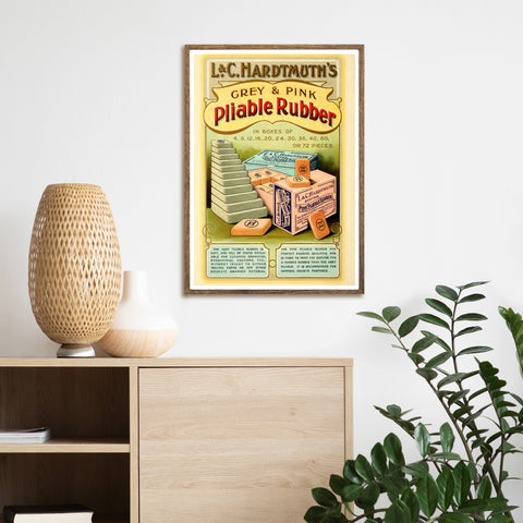 Borrador de goma de suministros de arte vintage | Ilustraciones | cartel total