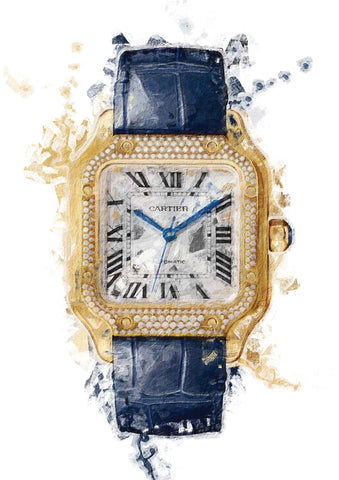 Cartier Santos Solid Gold - the Santos De Cartier | Watch Poster Art