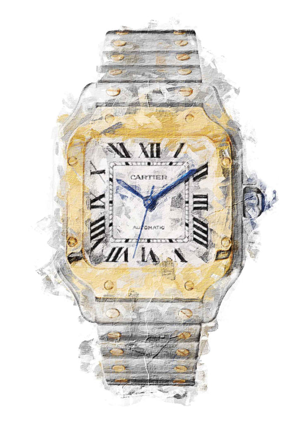 Homage to Cartier Santos Steel & Gold watch watch known officially as the Santos De Cartier with an steel & gold case