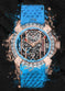 Jacob & Co Epic X Chrono Gold & Diamonds Sky Blue | Watch Poster Art