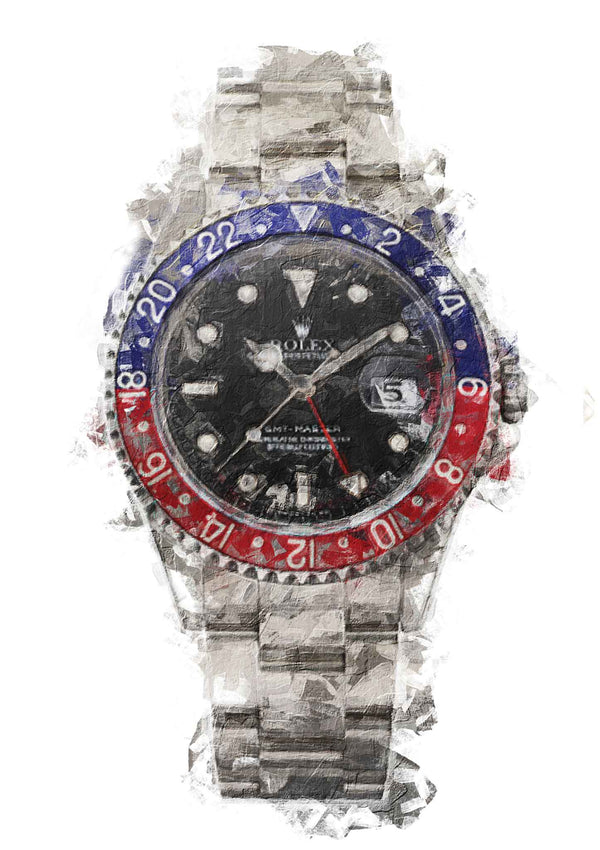 Rolex GMT Master Pepsi Vintage steel sports wristwatch and bracelet