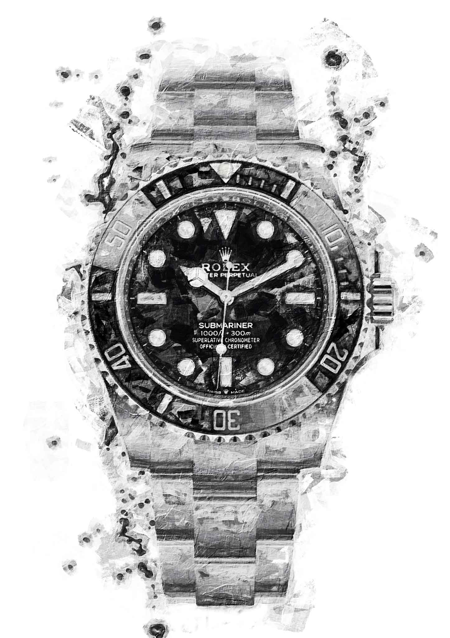 Rolex Submariner Negro Sin Fecha Ver carteles de arte