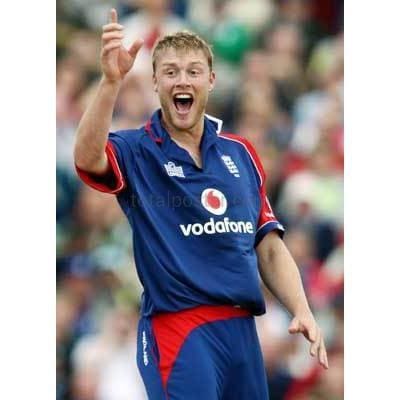 Andrew Flintoff celebrates taking a wicket during the Cricket ODI between England and India | TotalPoster