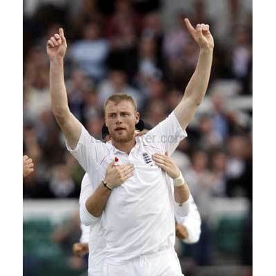 Andrew Flintoff celebrates during the 2nd npower cricket test between England and South Africa | TotalPoster