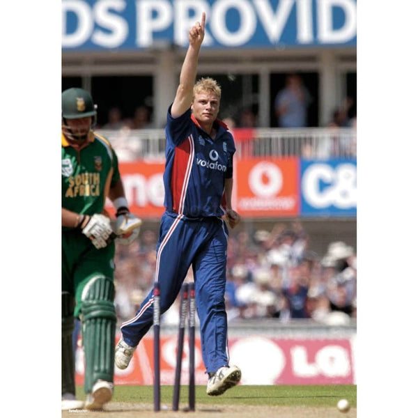 Jacques Kallis is bowled by Andrew Flintoff during the Natwest Challenge One Day International England v South Africa at The Oval | TotalPoster
