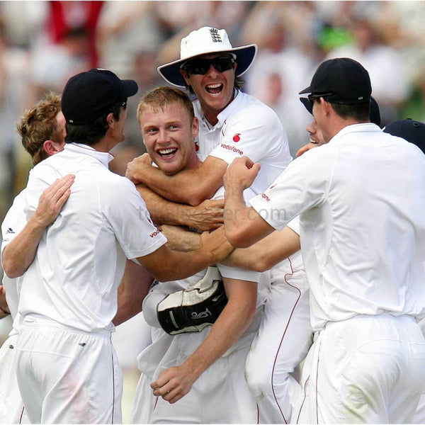 Andrew Flintoff celebrates during the England v South Africa npower cricket Test Series Third Test | TotalPoster