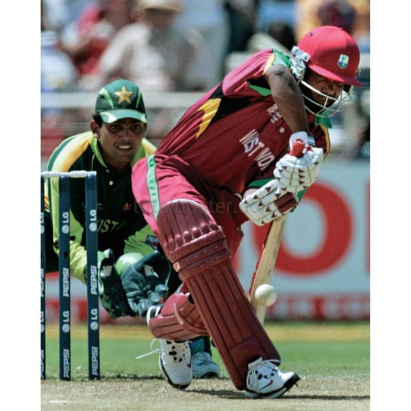Brian Lara in action during the World Cup cricket math between the West Indies and Pakistan | TotalPoster