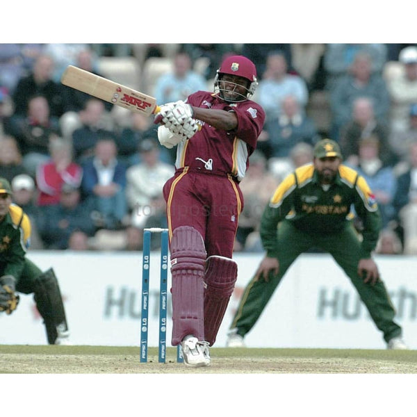 Brian Lara in action during the Pakistan v West Indies ICC Champions Trophy 2004 Semi Final at the Rosebowl | TotalPoster
