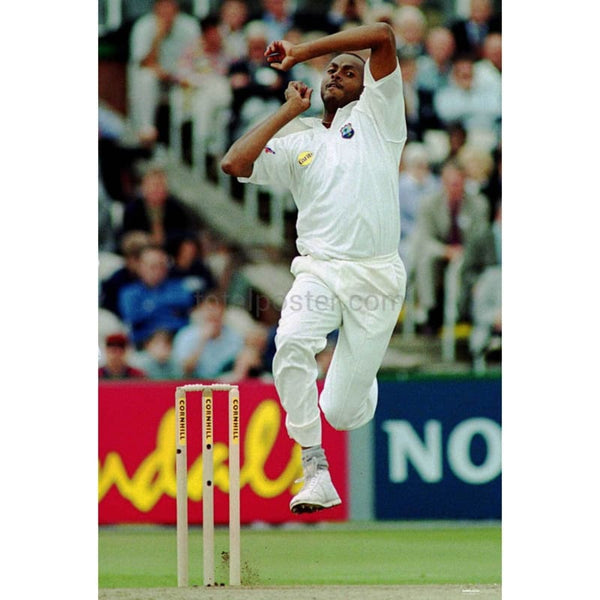 Courtney Walsh / West Indies bowling during the fifth Test against England at The Oval | TotalPoster