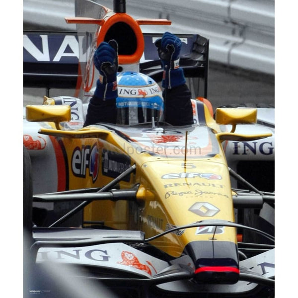 Fernando Alonso / Renault F1 celebrates victory in the Japanese Grand Prix | TotalPoster