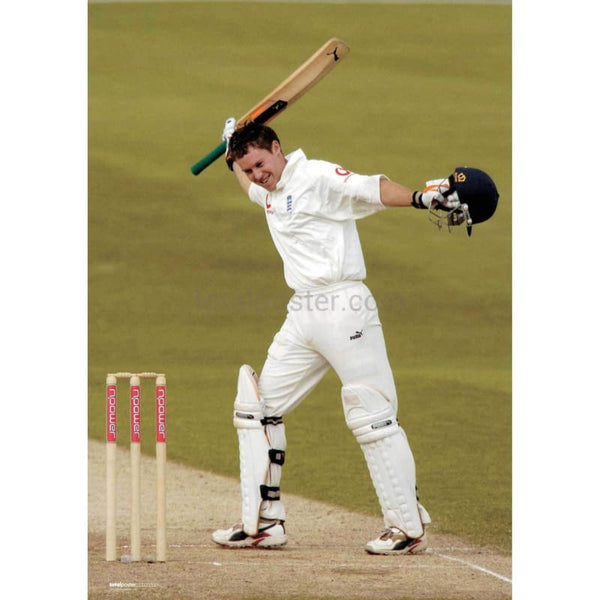 Geraint Jones celebrates his maiden test century at Headingley during the England v New Zealand npower Second Test match at Headingley | TotalPoster