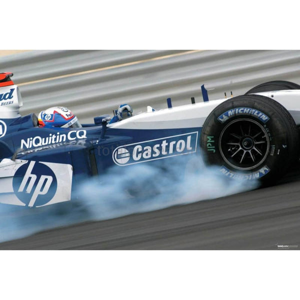 Juan Pablo Montoya / Williams F1 BMW locks up under braking during the Barhain Grand Prix | TotalPoster