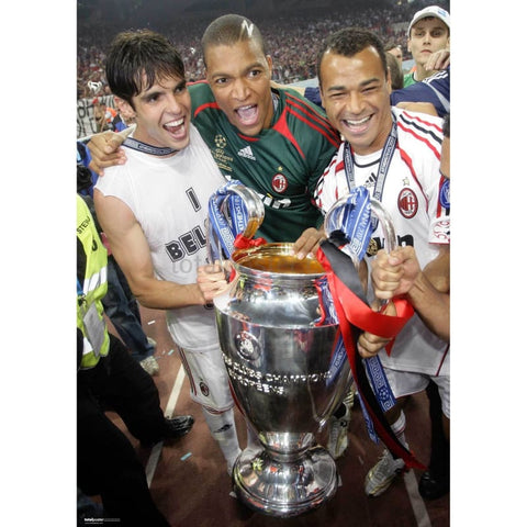 Kaka, Dida & Cafu celebrate | Football Poster | TotalPoster