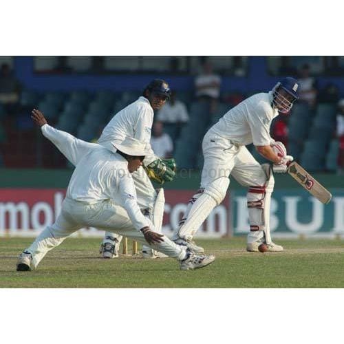 Maheala Jayawardene fields a ball with his foot from Ashley Giles during the 3rd Test against Sri Lanka at Colombo | TotalPoster