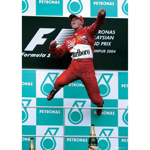 Michael Schumacher / Ferrari jumps for joy after winning the Malaysian Grand Prix | TotalPoster