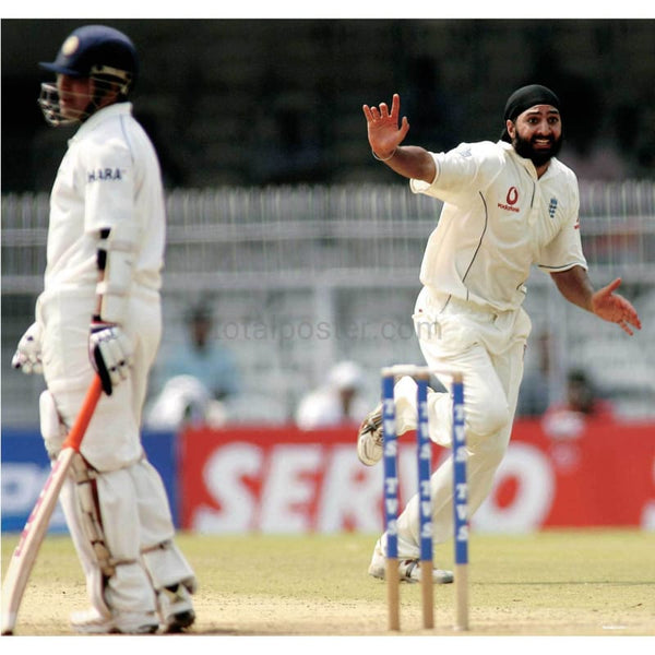 Monty Panesar celebrates his first test wicket during the India v England First Test - Nagpur, India | TotalPoster