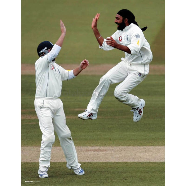 Monty Panesar celebrates taking a wicket during the npower fist cricket test match between England and the West Indies | TotalPoster