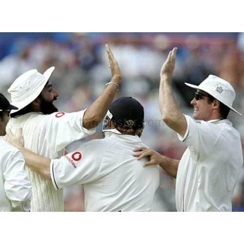 Monty Panesar and Andrew Stauss celebrate during the second Npower cricket test match between England and Pakistan | TotalPoster