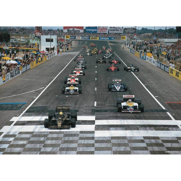 Nigel Mansell / Williams FW11 Honda leads away the Grid at the start of the French F1 Grand Prix at Paul Ricard. He went on to win | TotalPoster