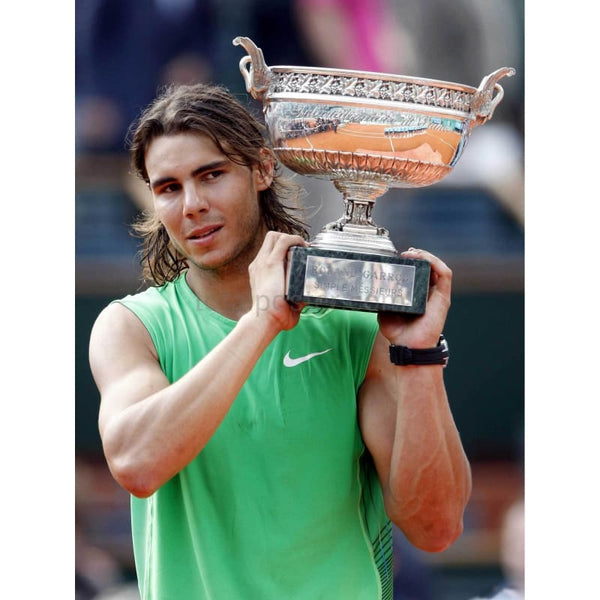 Rafael Nadal with theTrophy after victory in the French Open TotalPoster