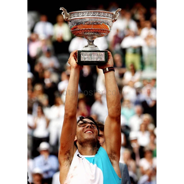 Rafael Nadal celebrates victory in the French Open at Roland Garros TotalPoster