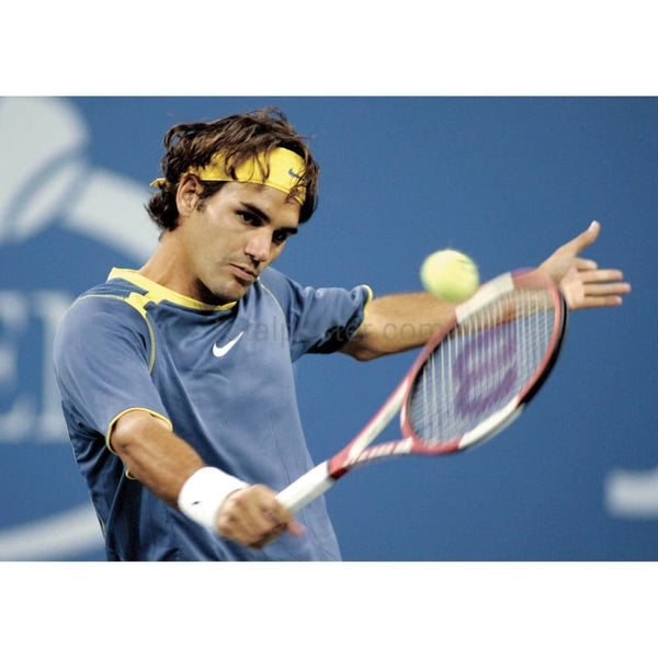 Roger Federer in action during the quarter finals of the US Open TotalPoster