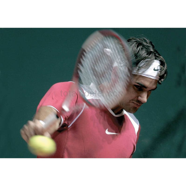 Roger Federer in action during the Davis Cup Championship in Geneva TotalPoster