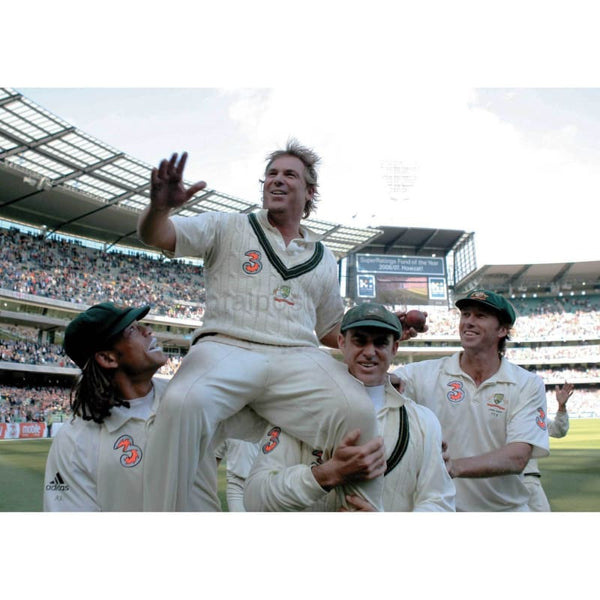 Shane Warne is chaired off the pitch at the MCG by his team mates after victory | TotalPoster