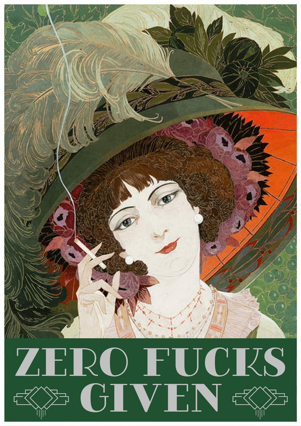Zero Fucks Given  | Sweary | Victorian style print | Totalposter