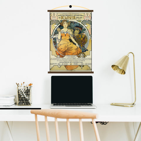 Impresión vintage de la Exposición Mundial Alphonse Mucha | Decoración del hogar | cartel total