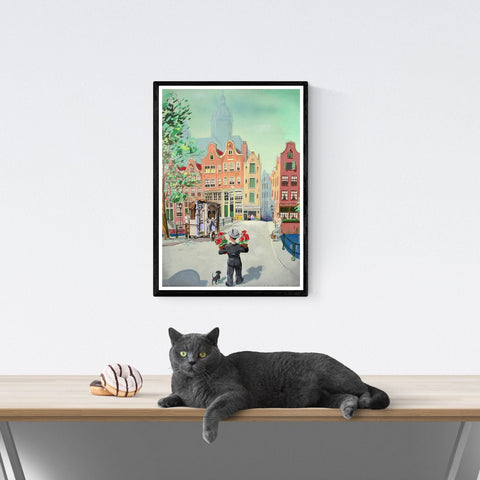 Vendimia | Viajes | Póster | Ámsterdam | Tulipán | chico | arte | Decoración | estilo