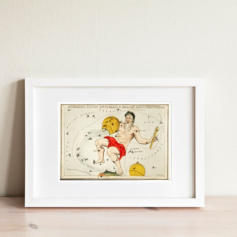 Ilustración del zodiaco Acuario vintage | Decoración del hogar | cartel total