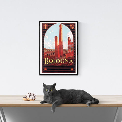 Vendimia | Viajes | Póster | Bolonia | Italia | arte | Decoración | estilo | italia