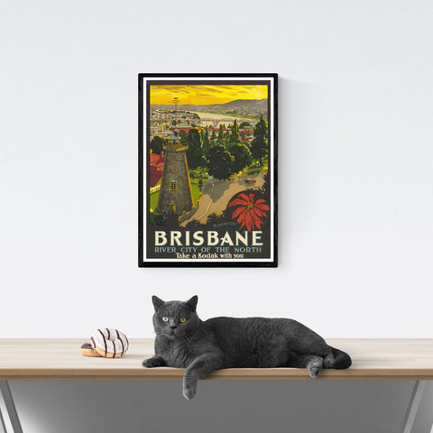 Vendimia | Viajes | Póster | Brisbane | Australia | arte | Decoración | estilo
