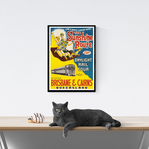 Vendimia | Viajes | Póster | Brisbane | y | mojones | arte | Decoración | estilo