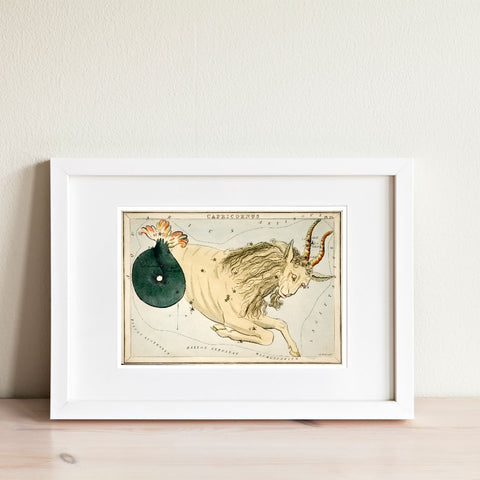 Ilustración del zodiaco Capricornio vintage | Decoración del hogar | cartel total