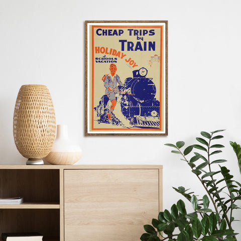 Póster de viaje vintage | Viajar en Tren | Estilo art déco 2