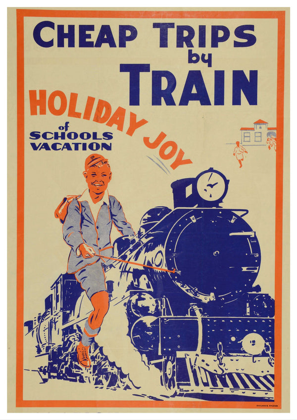 Vintage Travel Poster | Travel by Train | Art deco style 2
